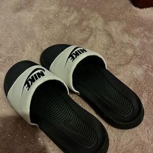 Nike Black and White Slides